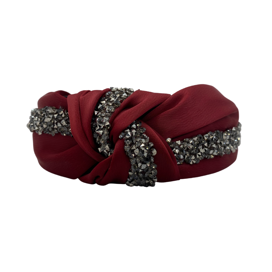 MUM's CORNER - OLA KNOT EMBELLISHED HEADBAND IN MATTE SATIN