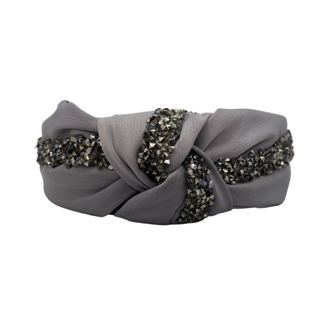 MUM's CORNER - OLA KNOT EMBELLISHED HEADBAND IN MATTE SATIN